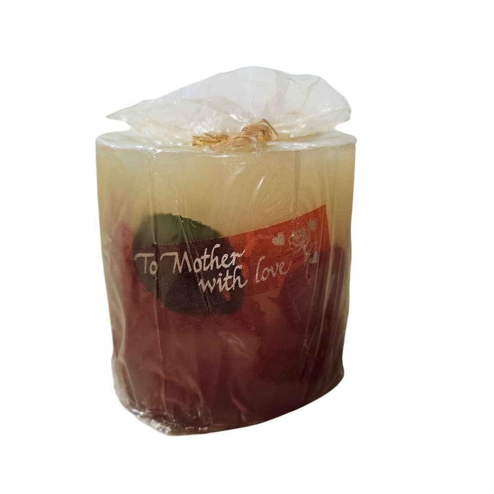 Bath & Body Works To Mother With Love Pillar Candle 4x4 Red Wax‎ Mothers Day